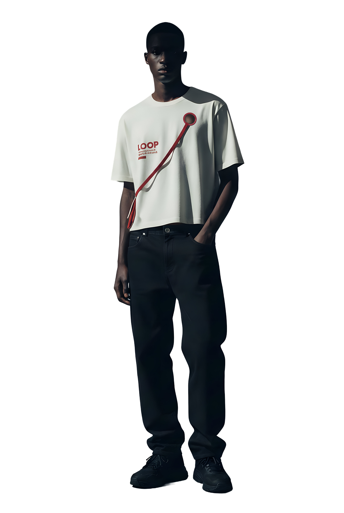 The Happy Loop - Pocket TEE White