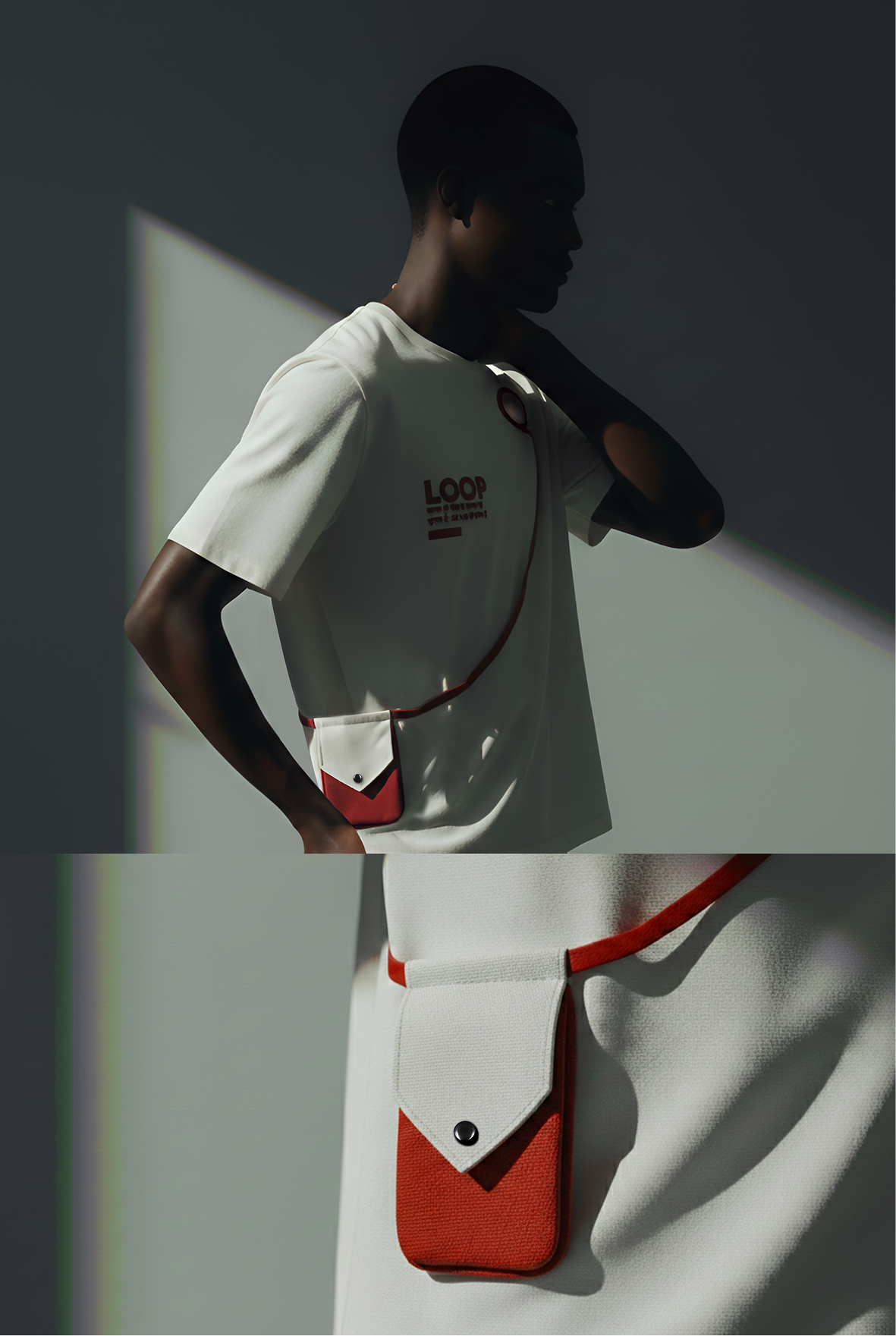 The Happy Loop - Pocket TEE White